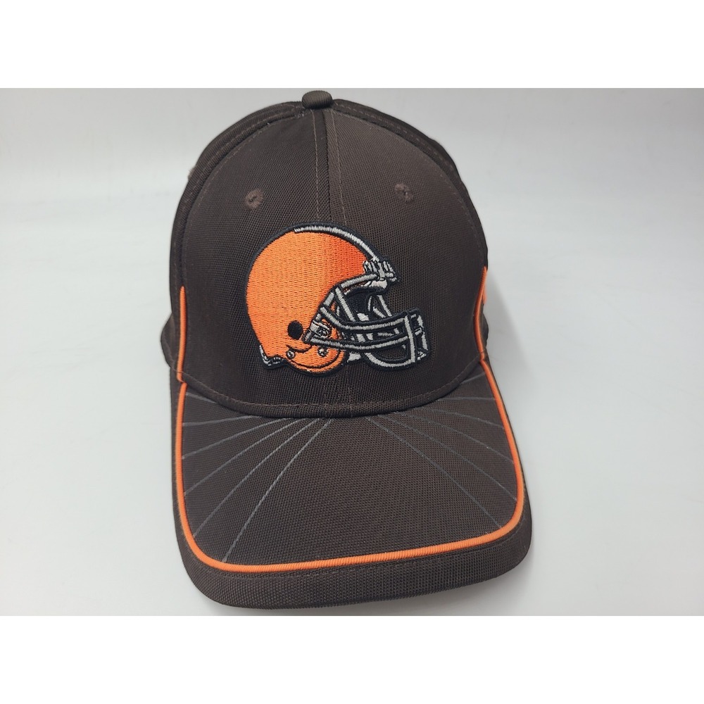 Cleveland Browns New Era 39Thirty Flex Fitted M-L Hat Cap Nylon Blend NFL Brown